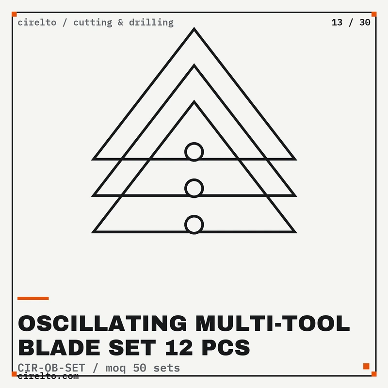Oscillating Multi-Tool Blade Set 12 Pcs, Cutting & Drilling wholesale supply